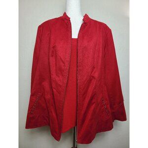 Tanjay Womens Long Sleeves Blazer Jacket Red Tank Top Size As pictured XXL A355